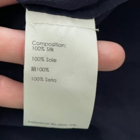 3.1 Philip Lim navy blue silk tank top size 6 - Picture 6 of 6